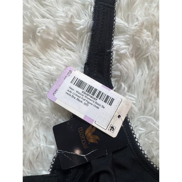 Wacoal Women's Basic Beauty Unlined Full Figure Underwire Bra nwt size 32D black - Picture 5 of 5